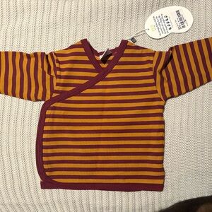 Striped Maroon and Yellow Kids Shirt